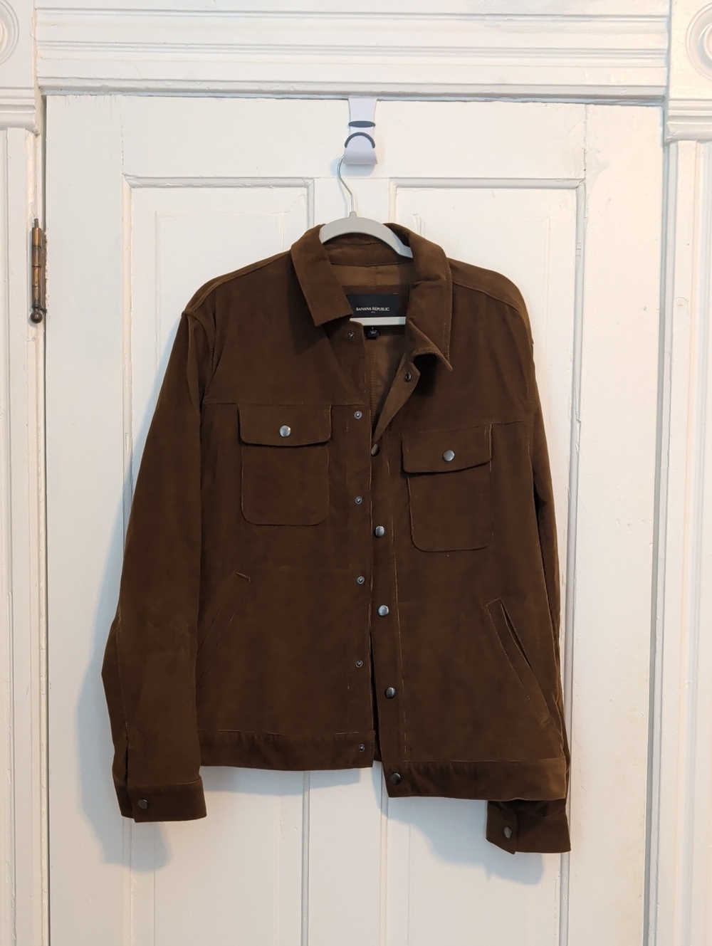 Banana Republic Men's Suede Shirt Jacket in Rich Brown